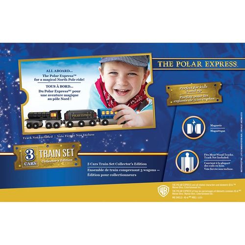 MasterPieces Wood Train Sets - The Polar Express 3 Piece Train Set - Officially Licensed Toddler & Kids Toy