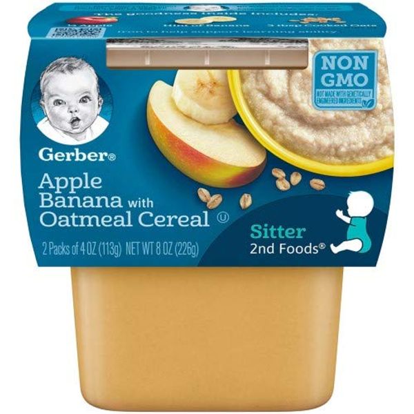 Gerber Baby Food, 2nd Foods, Apple Banana with Oatmeal, 8 OZ (Pack of 1)