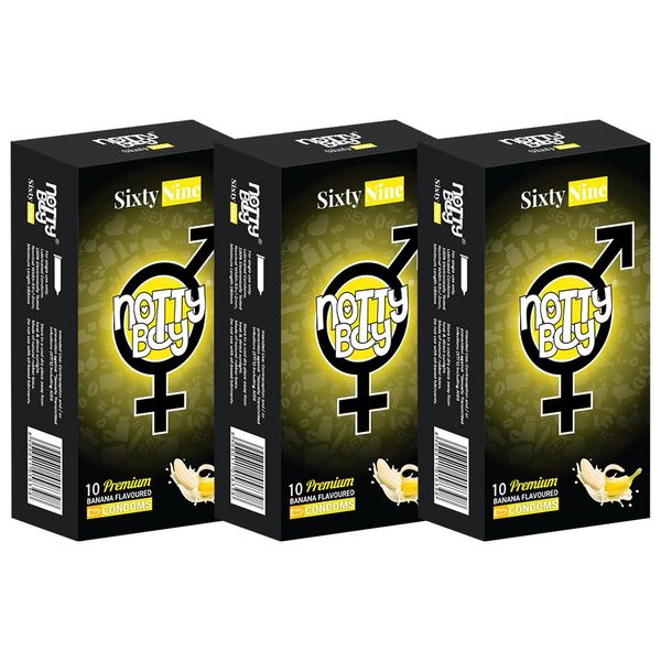 NottyBoy Ultra Thin Banana Fruit Flavoured Condoms for Men - Pack of 30