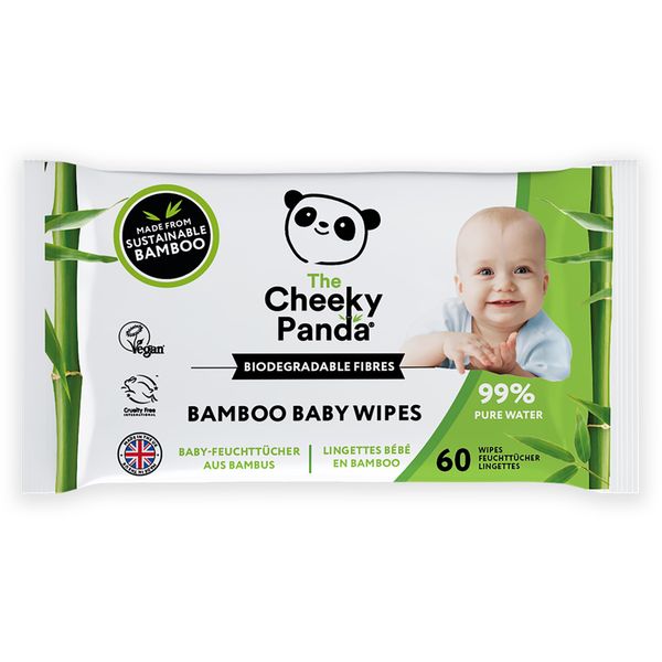 The Cheeky Panda Bamboo Biodegradable Baby Wipes | 99% Purified Water, Suitable for Sensitive Skin | Dermatologically Tested