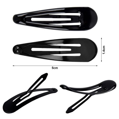 Dokeno Black Women's Hair Clips, Pack of 50 Hair Clips Girls, 5 cm Metal Snap Hair Clips, Mini Hair Clips for Girls Women, Hair Accessories, Hair Clips, Metal for Birthday Party