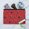 Makeup Lipstick Mascara Eyeliner Pattern Makeup Cosmetic Bag Organizer Pouch