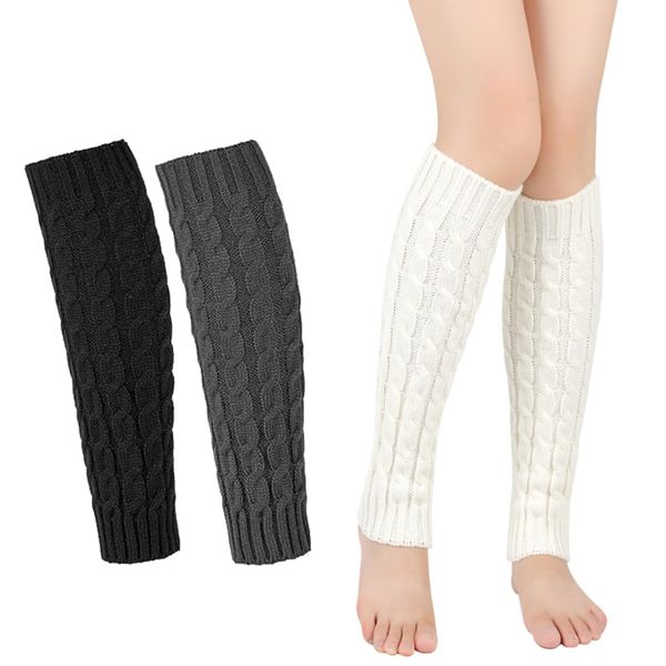 Pejlnd Stulpen Damen Leg Warmers,3 Paare Schwarz Grau Weiße Stulpen,Winter Beinwärmer Kinder Frauen,Hohe Fußlose Kniestrümpfe Knöchelwärmer Beinlinge zum Jeden Tag, Sport, Gym, Bergtouren