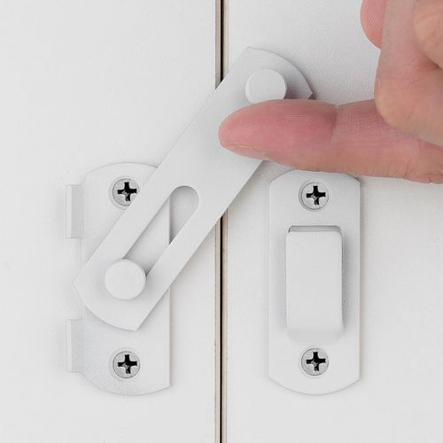 INIRET 5 Packs Barn Door Latches，2.75” x 2.02” Matte White Stainless Steel barn gate flip Door Latch Bi-fold Door Lock,Sliding Door Latches Wine Cabinet Closet Door Latches，White Finish.
