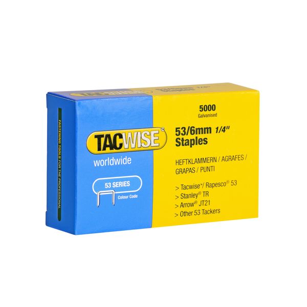 Tacwise 0331 Type 53 / 6 mm Galvanised Staples, Pack of 5000