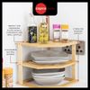 Copco Bamboo COP3TIERCORBAM Three Tier Kitchen Corner Storage Shelf, Display Boxed, Wood, Brown