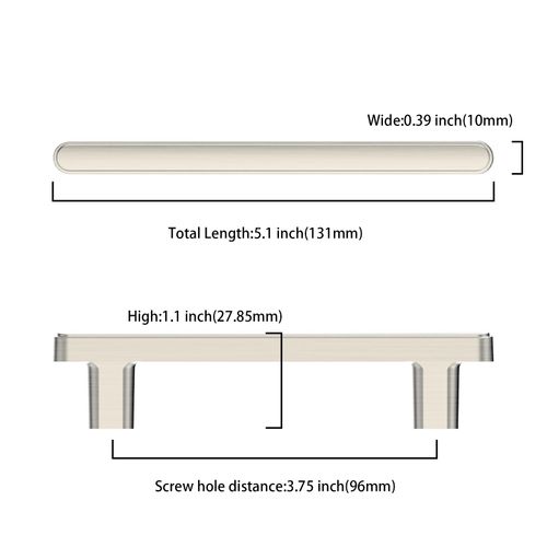 Asidrama 10 Pack 3.75 Inch(96mm) Brushed Satin Nickel Kitchen Cabinet Handles, Cabinet Pulls Kitchen Cabinet Hardware for Cupboard Drawer Pulls