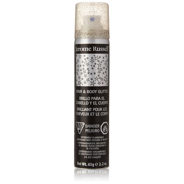 Jerome Russell Hair and Body Glitter Spray, Silver, 2.2 Fluid Ounce