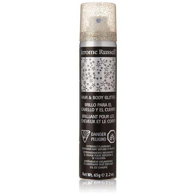 Jerome Russell Hair and Body Glitter Spray, Silver, 2.2 Fluid Ounce