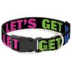 Plastic Clip Collar - Let's GET Wasted Black Pink Green Blue - Small 9-15"