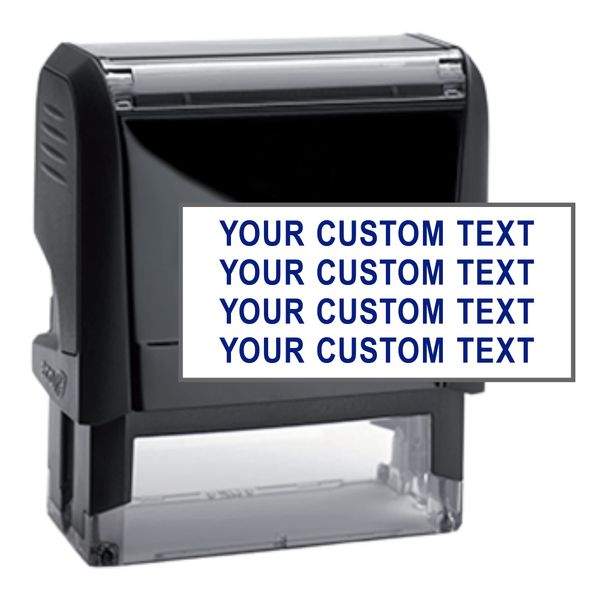 Custom 4 Line Address Stamp - 20 Font Options - Self-Inking Address Stamp (4 Line Stamp) Up to 4 Lines of Custom Text | Multiple Ink Color Options (Large)