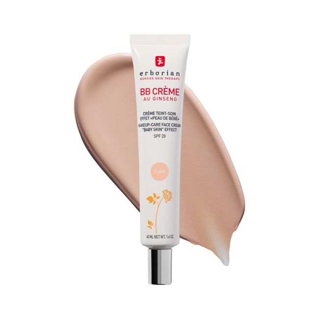 Erborian BB Creme mit Ginseng - Getönte Creme - Pflege mit "Babyhaut-Effekt" - 5-in-1 koreanische Gesichtspflege mit LSF 20 - Hell - 40 ml