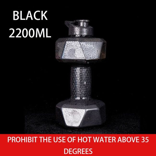 Portable Water Filled Dumbbells Bodybuilding Gym Equipment Dumbbells Fitness Dumbbell Change Workout Weight Equipment for Women, Black 2200ML