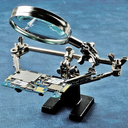 JZK Hands Free Magnifying Glass with Crocodile Clip + 8x Magnifying Lens, Third Hand for Soldering and Jewelry Making