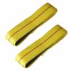 2PCS 6FT Nylon Eye&Eye Web Lifting Sling Flat Loops Rigging Towing Hoist Straps