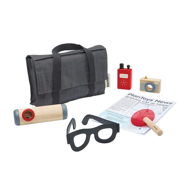 PlanToys Super Sleuth Detective Pretend Play Set (3701) | Sustainably Made from Rubberwood and Non-Toxic Paints and Dyes