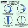 Ortho Floss| Floss for Braces| 200 Count Bag| Pack of 4 Bonus 4 Interdental Brush| Floss Dental Pick Fits Between Brace Wire and Teeth| Quick and Easy Braces Floss