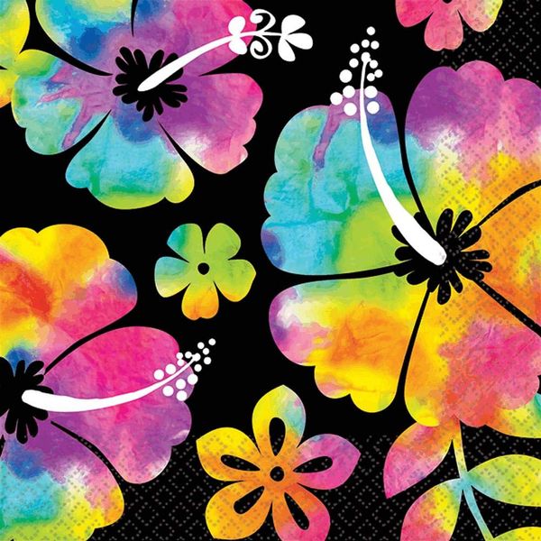 Amscan Neon Paradise Beverage Napkins, One Size, Multicolor