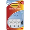 Clear Hooks & Strips, Plastic/Wire, Small, 3 Hooks & 4 Strips/Pack