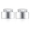 HONEY BEAR Cufflinks for Mens - Rectangle for Business Wedding Brushed Silver