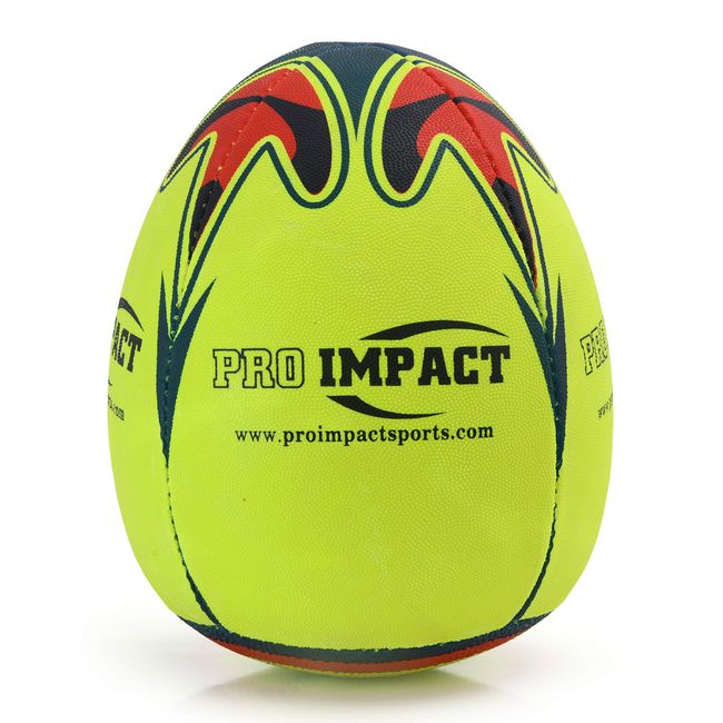 Pro Impact Rebounder Match Rugby Ball White and Neon Yellow (Neon Yellow)