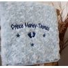 Alwaystrusted Personalised Blue Rosebud Blanket Name Round Font Design