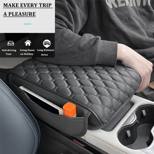 Car Accessories - Armrest Pad Center Console Box Leather Cover Protector Cushion