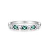 Ladies Handmade Solid Sterling 925 Silver Emerald and White Sapphire Eternity Ring (N)