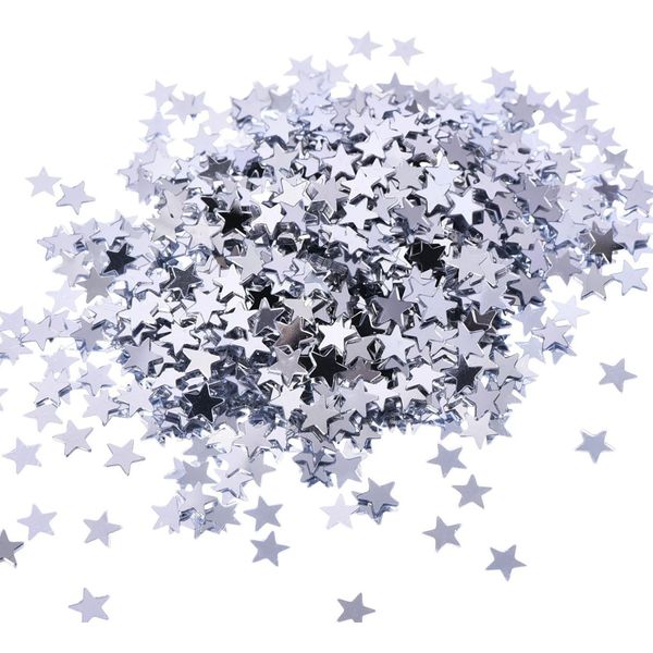 Silver Star Confetti for Tables Glitter Star Table Confetti Metallic Foil Sequin