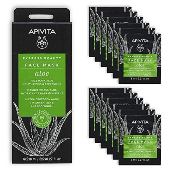 Apivita Maschera Aloe Face Mask, 2 x 8 ml