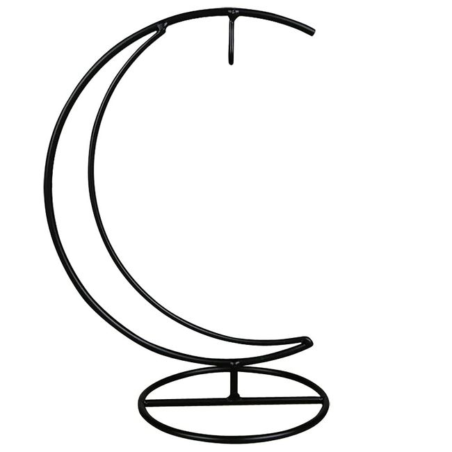 moin moin 2109DH292 Hanging Base, Exhibition Hook, Iron, Moon Shape, Moon, Iron, Black, Iron, Terrarium, Hanging, Hanging, Interior Hanging, 9.8 inches (25 cm), Base Width 4.9 inches (12.5 cm)