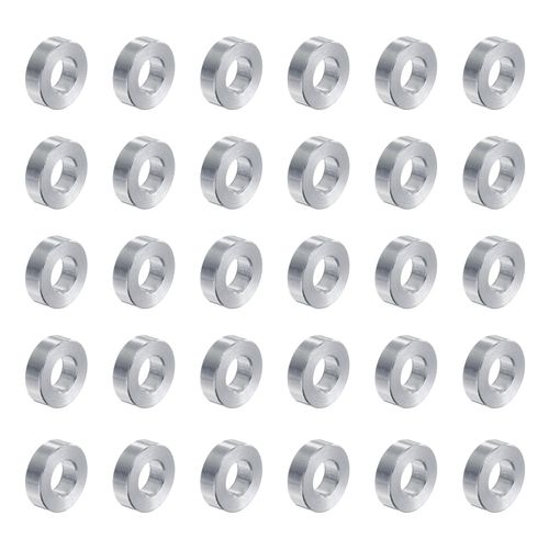 uxcell 30pcs Aluminum Spacer 5mm Bore x 10mm OD x 3mm Length Screw Standoff Bushing Plain Finish Round Metal Spacer for M5 Screws Bolts and Rods
