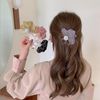 EZ PEACH Hair Ornament, Clear Beads, Flower, Glitter, Hair Clip, Hair Accessory, Women's, Wedding, Party, Entrance Ceremony, Invitation, Graduation Ceremony, Kimono, Coming-of-age Ceremony, Furisode, Yukata (Gray)