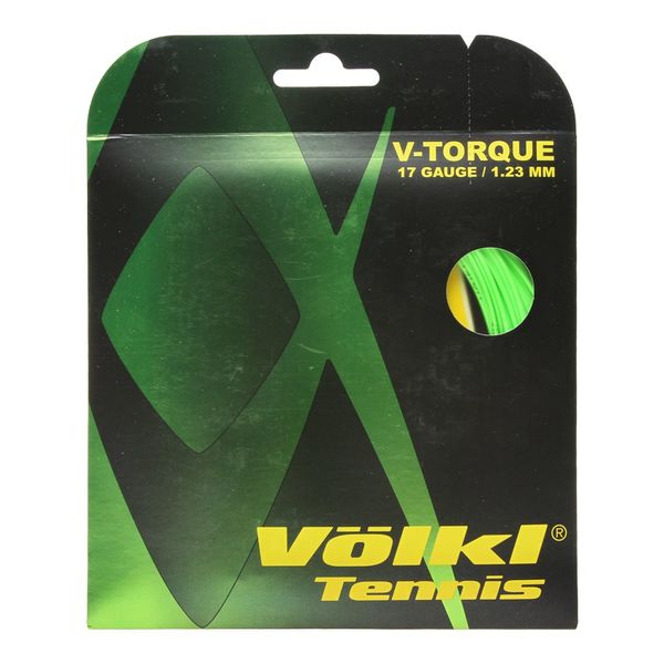 Volkl V-Torque | Tennis Racquet String | Spin & Feel | Co-Polymer String (Neon Green, 17, Set)