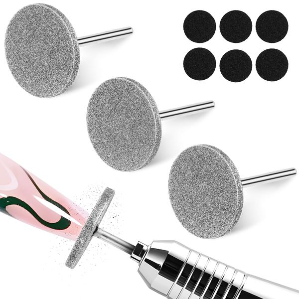 Jeffdad 3 Pcs Disc Nail Bits for Nail Drill, Electric Foot File Drill Bits, Pedicure Drill for Feet Foot Callus Remover Tool(107 Number)