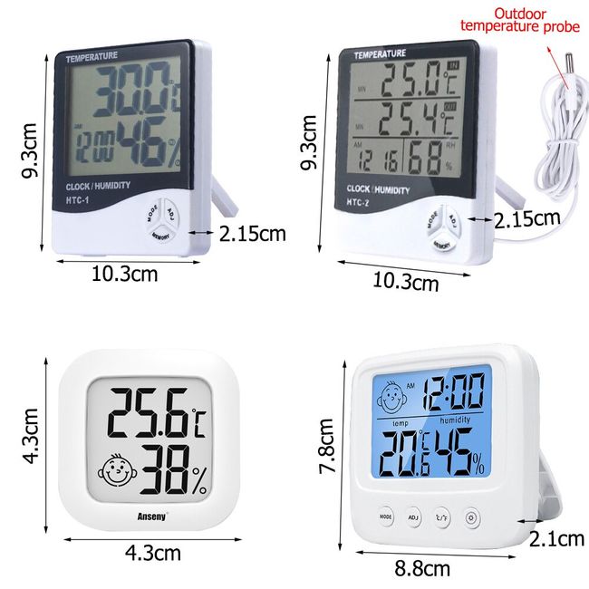 BFOUR Indoor Hygrometer Thermohygrometers Digital Thermometer Hygrometer  Thermometer Room Temperature Meter