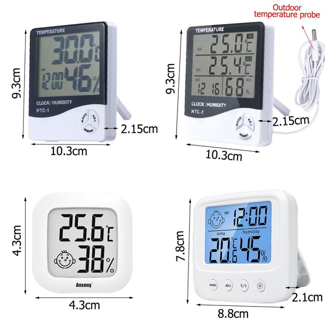 BFOUR Indoor Hygrometer Thermohygrometers Digital Thermometer Hygrometer Thermometer  Room Temperature Meter 