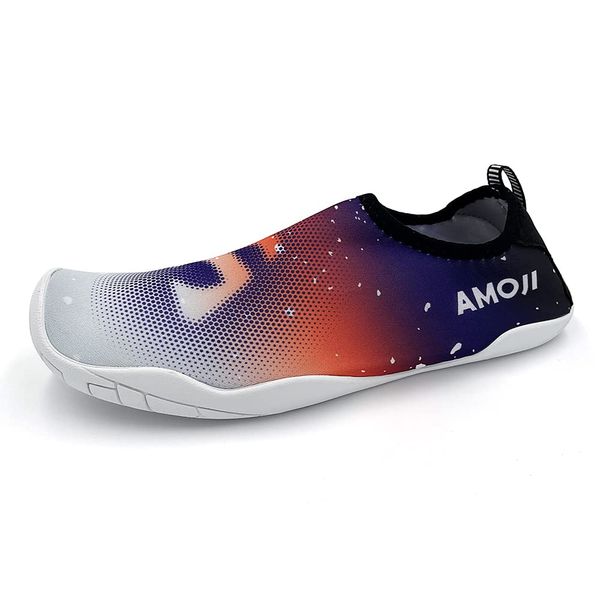 Amoji WT2301 Marine Shoes, Water Shoes, WT2301-Purple/Orange/White