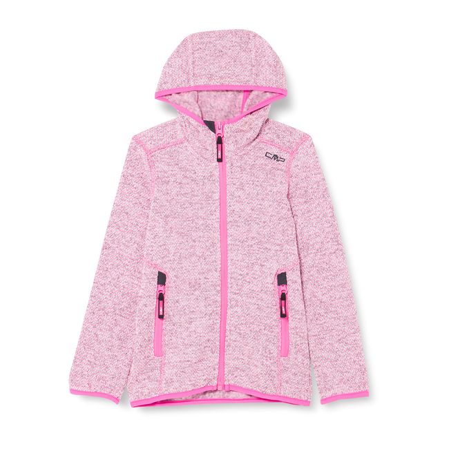 CMP - Kinder-Knit-Tech-Jacke mit fester Kapuze, Lila Fluo-Titan, 116