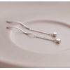 Iszie 925 Sterling Silver Small Cube Chain Pull Through Drop Dangle Minimalist Geometric Women's Earrings