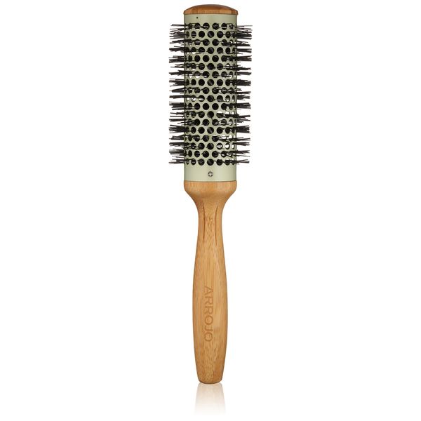 ARROJO Medium Ceramic Round Hair Brush - Round Brush for Blow Drying & Styling – Bristle Hair Brushes for Women & Men – Hairbrush to Smooth & Add Shine – Bristle Hair Brush Great for Mid-Length Styles