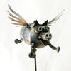 Welded Metal Art Mini Flying Pig "Ham Hawk" with Stake