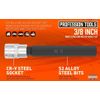 20pcs Extra Long Allen Hex Bit Socket Set 3/8" Drive SAE Metric Allen Socket Kit