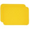 Sweet Pea Linens Solid Bright Yellow Quilted Rectangle Placemats - Set of Two