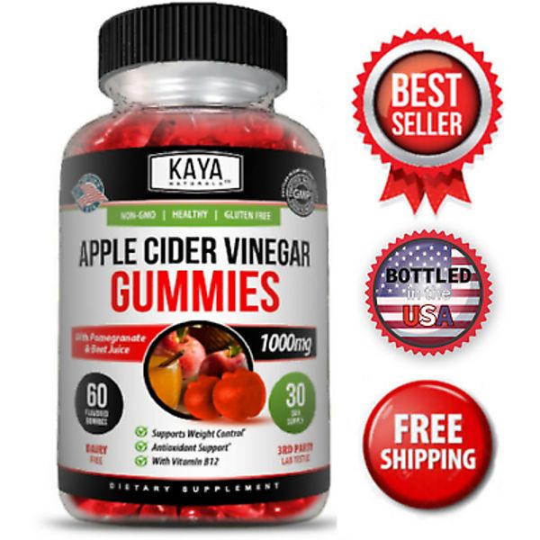 Apple Cider Vinegar Gummies 60ct, Premium Weight Loss, Appetite Control, Cleanse
