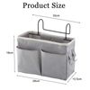 Bedside Hanging Storage, Bedside Storage Pocket with Hooks, Bedside Hanging Storage Bag for Dormitory School Bunk Bed(Grey)