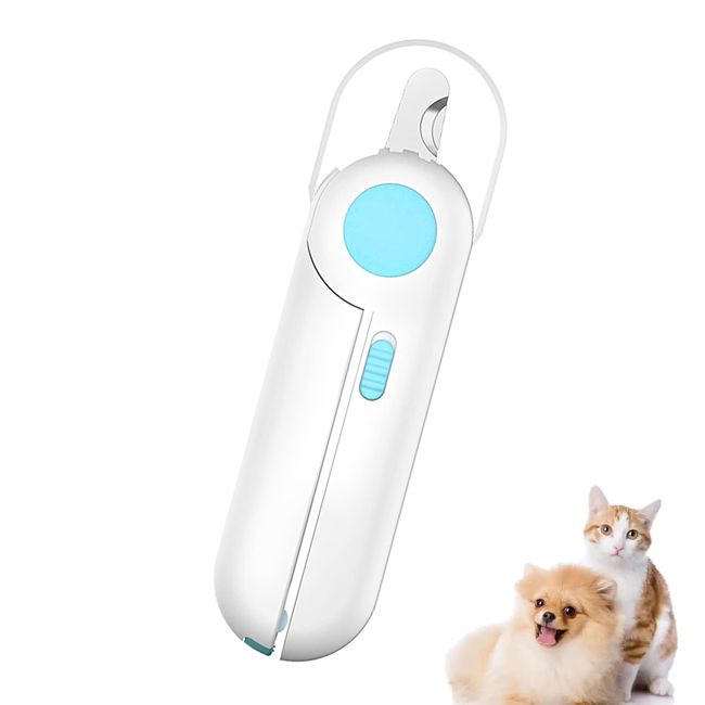 Caseeto 05-blue Pet Nail Clippers for Cats, Nail Trimmer for Cats, LED Lights, Dog Clippers, Easy Operation, Easy for Beginners, Small, Compact, Easy to Carry, Suitable for Small Animals, Such as