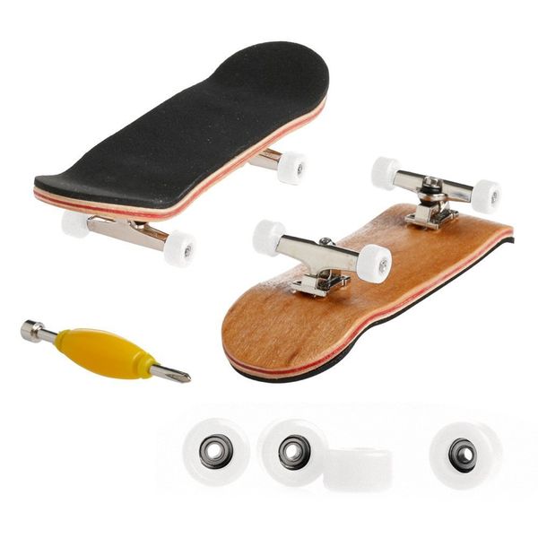 1 Pack Professional Mini Maple Wooden Fingerboards, Finger Skateboard Toy Set for Kids (White)