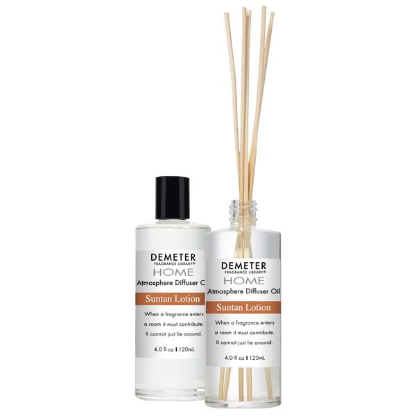 Demeter Suntan Lotion Diffuser Oil, Reeds Included, Reed Diffuser Oil Refill, 4 Oz