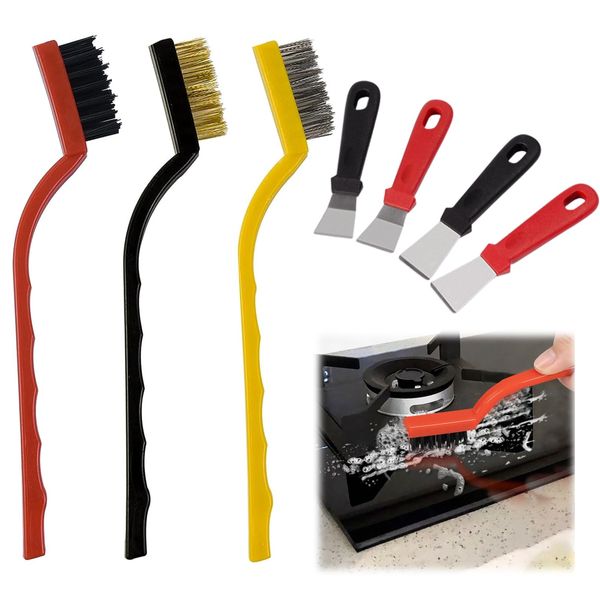 PLATEYTR 2 Sets Plastic Oven Scraper Tool No Scratch Cleaning Scraper Kitchen Grease Scraper Stove Scraper Glass Scraper Oven Scraper Tool No Scratch Ceramic Hob Scraper